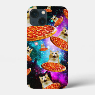 Funny Space pizzakat iPhone 13 Mini Hoesje