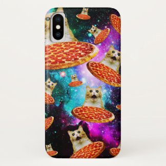 Funny Space pizzakat iPhone X Hoesje
