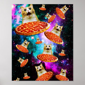 Funny Space pizzakat Poster