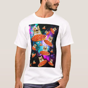 Funny Space pizzakat T-shirt