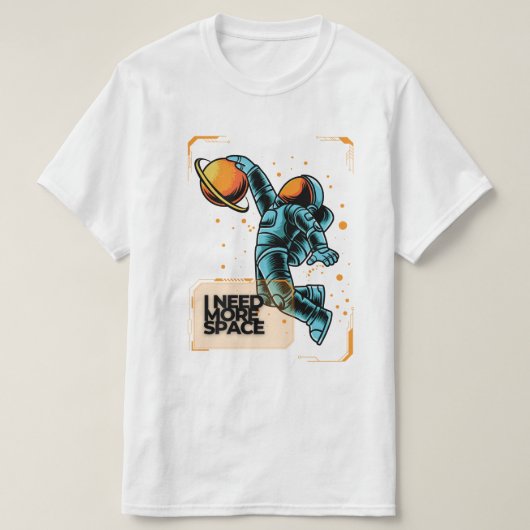 funny Space Slam Dunk T-shirt (Design voorkant)