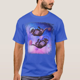 Funny Space Zee Otters Astronaut Otter Planet Oute T-shirt