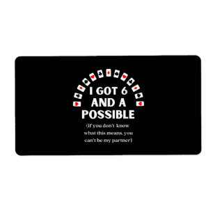 Funny Spades ik kreeg 6 en een mogelijke Kaart. Etiket