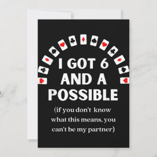 Funny Spades ik kreeg 6 en een mogelijke speelkaar Feestdagenkaart