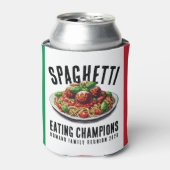 Funny Spaghetti Eating Champion Family Reunion Blikjeskoeler (Blikje Voorkant)