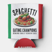 Funny Spaghetti Eating Champion Family Reunion Blikjeskoeler (Voorkant)
