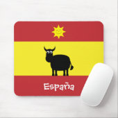 Funny Spain Bull & Sun España Flag Muismat (Met muis)