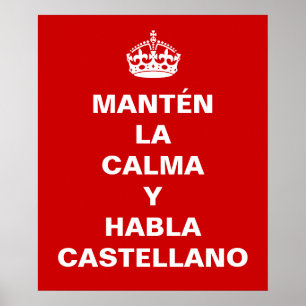 Funny spanish hou je rustig poster