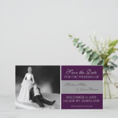 Funny sparen de Mededelingen van de Datum {Paars} Save The Date (Staand voorkant)
