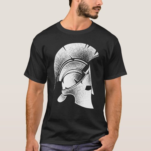 Funny Spartan Greek Helmet Cute Gladiator Mannen W T-shirt (Voorkant)
