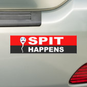 Funny sperm cartoon, SPIT HAPPENS Bumpersticker (Op auto)