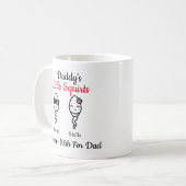 Funny Sperm Papa's Vaderdag kleine vierkanten Koffiemok (Voorkant links)