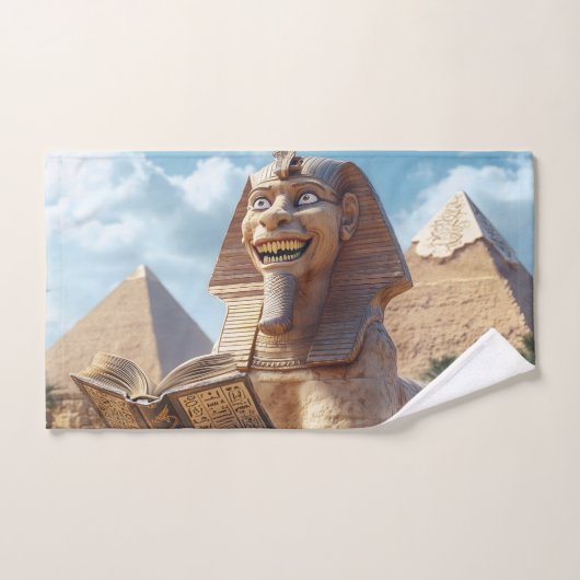 Funny Sphinx Statue Lecture Ancien Livre en Egypte (Serviette à main)