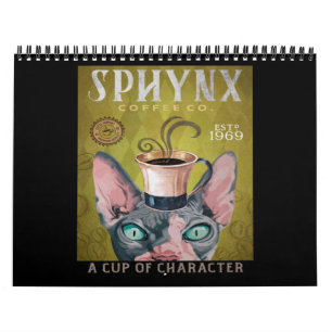 Funny Sphynx Cat Coffee Co. A Cup Of Character Kalender