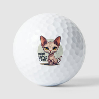 Funny Sphynx Cat Dad Cartoon Art Golfballen