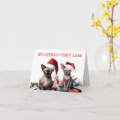 Funny Sphynx Kerst Kaart (Gele Bloem)