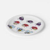 Funny Spider Ladybug Bee Papieren Bordje (Gekanteld)