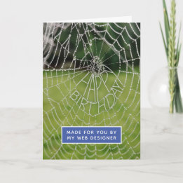 Funny Spider Web Designer Birthday Card Kaart