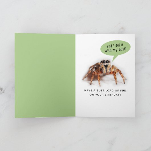 Funny Spider Web Designer Carte d'anniversaire (Intérieur)