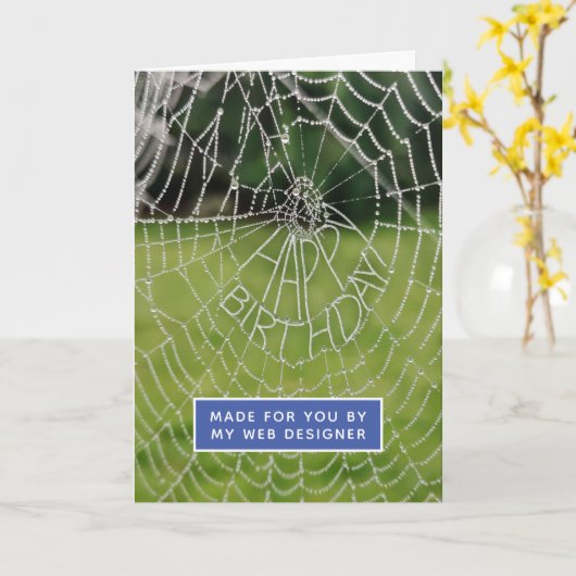 Funny Spider Web Designer Carte d'anniversaire (Fleur jaune)