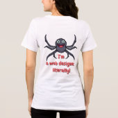 Funny Spider Web Designer Cartoon – Tech Humor Tri-Blend Shirt (Achterkant)