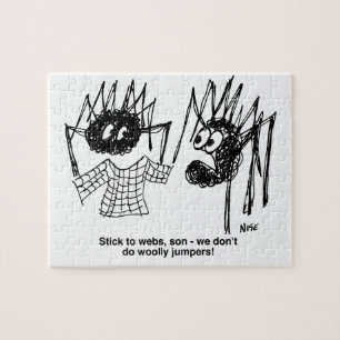 Funny Spiders and Spiders Web Weaving Cartoon Legpuzzel