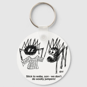 Funny Spiders and Spiders Web Weaving Cartoon Sleutelhanger