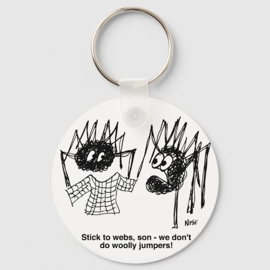 Funny Spiders and Spiders Web Weaving Cartoon Sleutelhanger (Voorkant)