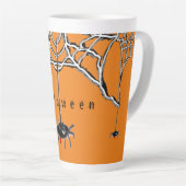 Funny Spiders Cartoon HALLOWEEN Cust. Latte Mok (Rechterhoek)