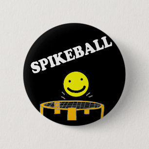 Funny Spikeball Net met Smile Face Art Ronde Button 5,7 Cm