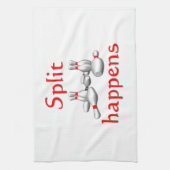 Funny split gebeurt met een bowlinghanddoek theedoek (Verticaal)