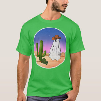 Funny Spooky Cowboy Ghost in Westerne woestijnscèn T-shirt