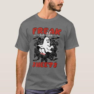 Funny Spooky Freak in de vellen Halloween Floral T-shirt