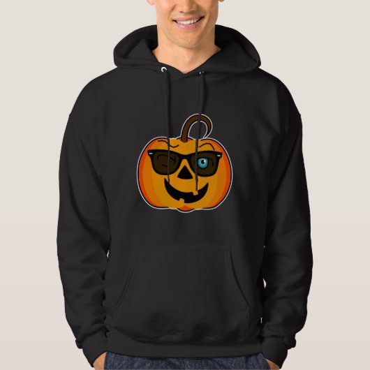 Funny Spooky Pumpkin iconic winkS op dark Hoodie (Voorkant)