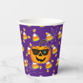 Funny Spooky Pumpkin iconic winkS Pattern Papieren Bekers (Voorkant)