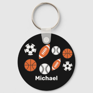 Funny Sports Ball Button Sleutelhanger