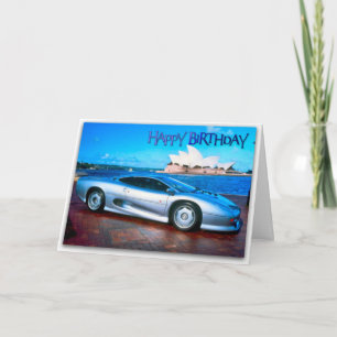Funny Sports Car Birthday Card Kaart