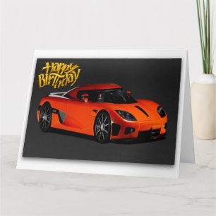 Funny Sports Car Jumbo Birthday Card Kaart