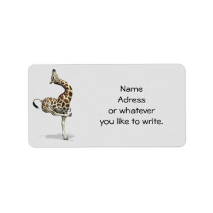 Funny Sporty Giraffe Etiket