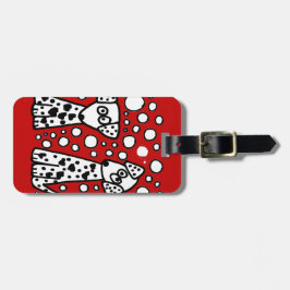 Funny Spoted Dogs met hart Bagagelabel