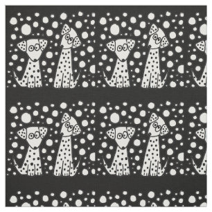 Funny Spotted Dogs Abstract Fabric Stof