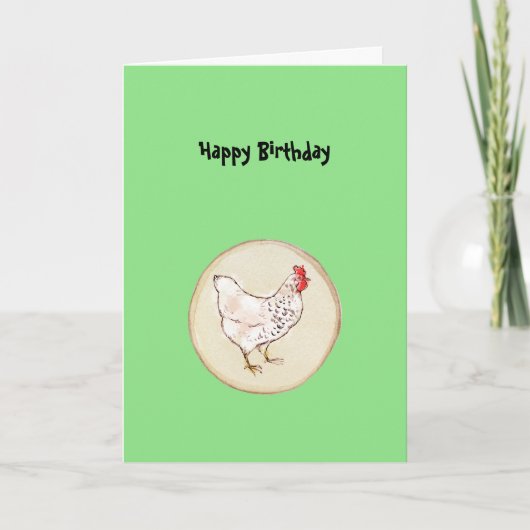 Funny Spring Chicken Birthday Kaart (Voorkant)