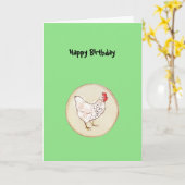 Funny Spring Chicken Birthday Kaart (Gele Bloem)