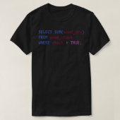 Funny SQL Tshirts Coder Programmer (Design voorkant)