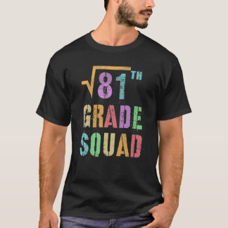 Funny Square wortel van 81 Wiskunde Stud 9e graadv T-shirt