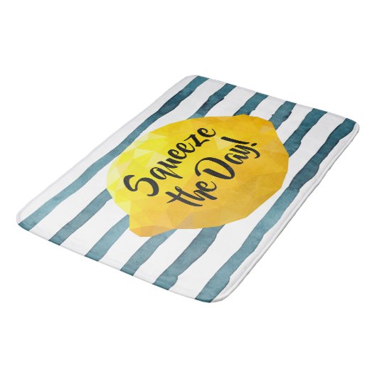 Funny Squeeze the Day Script 3D Lemon Badmat (Gekanteld)