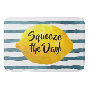 Funny Squeeze the Day Script 3D Lemon Badmat