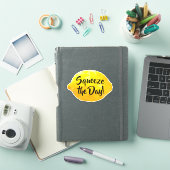 Funny Squeeze the Day Script 3D Lemon Sticker (iPad Cover)