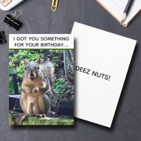 Funny Squirrel Deez Nuts Adult Humor Birthday