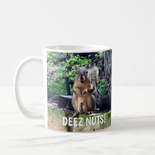 Funny Squirrel Deez Nuts ongeschikte Humor Koffiemok (Links)